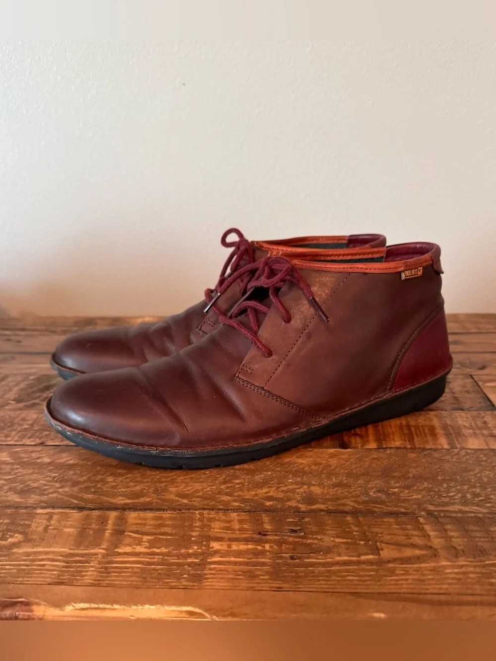 Pikolinos Santiago Men's Leather Chukka Boots Olmo Garnet Brown/Red EU 44 US 11